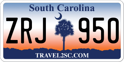 SC license plate ZRJ950
