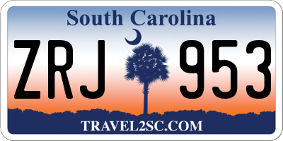 SC license plate ZRJ953