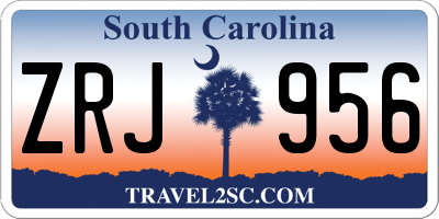 SC license plate ZRJ956