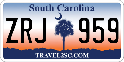 SC license plate ZRJ959