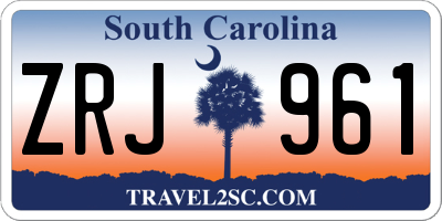 SC license plate ZRJ961