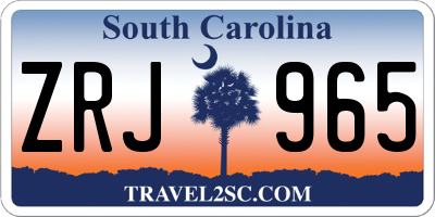 SC license plate ZRJ965