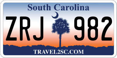 SC license plate ZRJ982