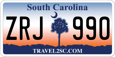 SC license plate ZRJ990
