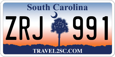 SC license plate ZRJ991