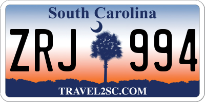 SC license plate ZRJ994