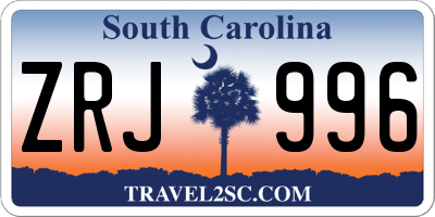 SC license plate ZRJ996