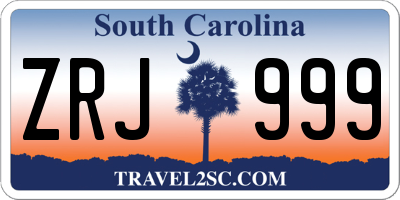 SC license plate ZRJ999