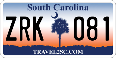 SC license plate ZRK081