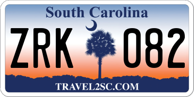 SC license plate ZRK082