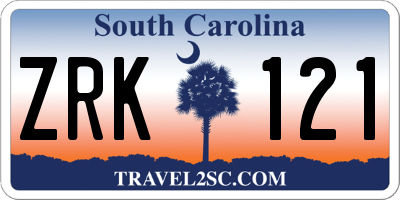 SC license plate ZRK121