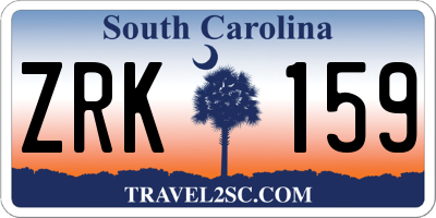 SC license plate ZRK159