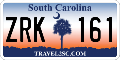 SC license plate ZRK161