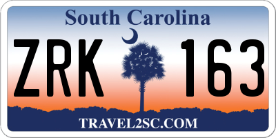 SC license plate ZRK163