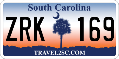 SC license plate ZRK169