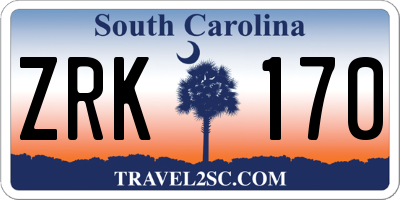 SC license plate ZRK170