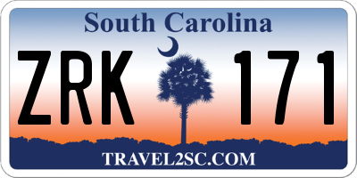 SC license plate ZRK171