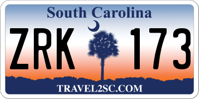 SC license plate ZRK173