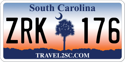 SC license plate ZRK176