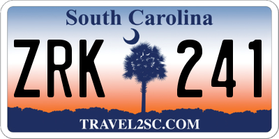 SC license plate ZRK241