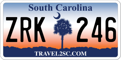 SC license plate ZRK246