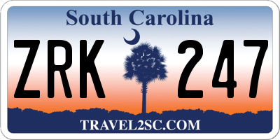SC license plate ZRK247