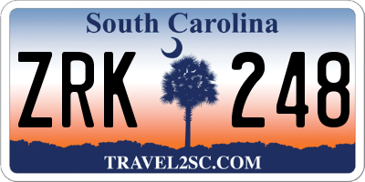 SC license plate ZRK248