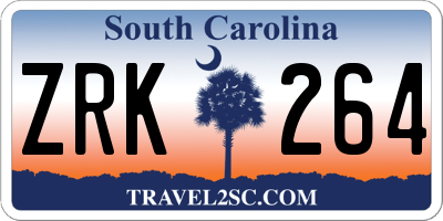 SC license plate ZRK264