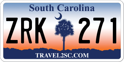 SC license plate ZRK271