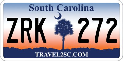 SC license plate ZRK272