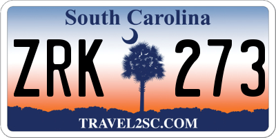 SC license plate ZRK273