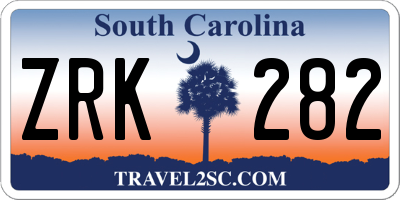 SC license plate ZRK282