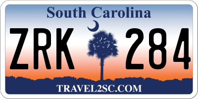 SC license plate ZRK284