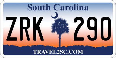 SC license plate ZRK290