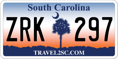 SC license plate ZRK297
