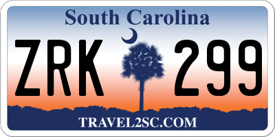 SC license plate ZRK299