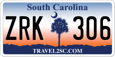SC license plate ZRK306