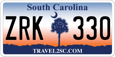 SC license plate ZRK330
