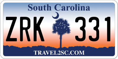 SC license plate ZRK331