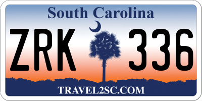 SC license plate ZRK336