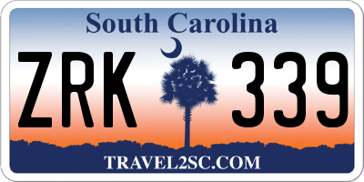 SC license plate ZRK339