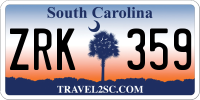 SC license plate ZRK359