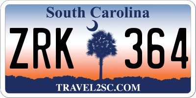 SC license plate ZRK364
