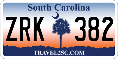 SC license plate ZRK382