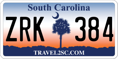 SC license plate ZRK384