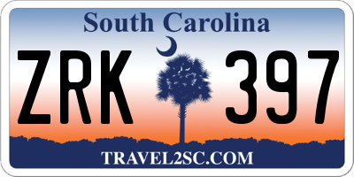 SC license plate ZRK397