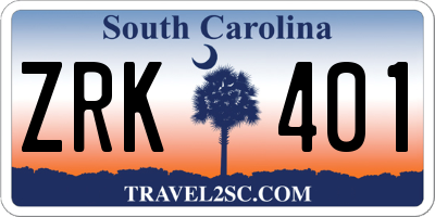 SC license plate ZRK401