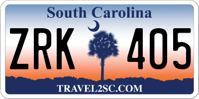 SC license plate ZRK405