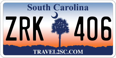 SC license plate ZRK406