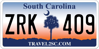 SC license plate ZRK409